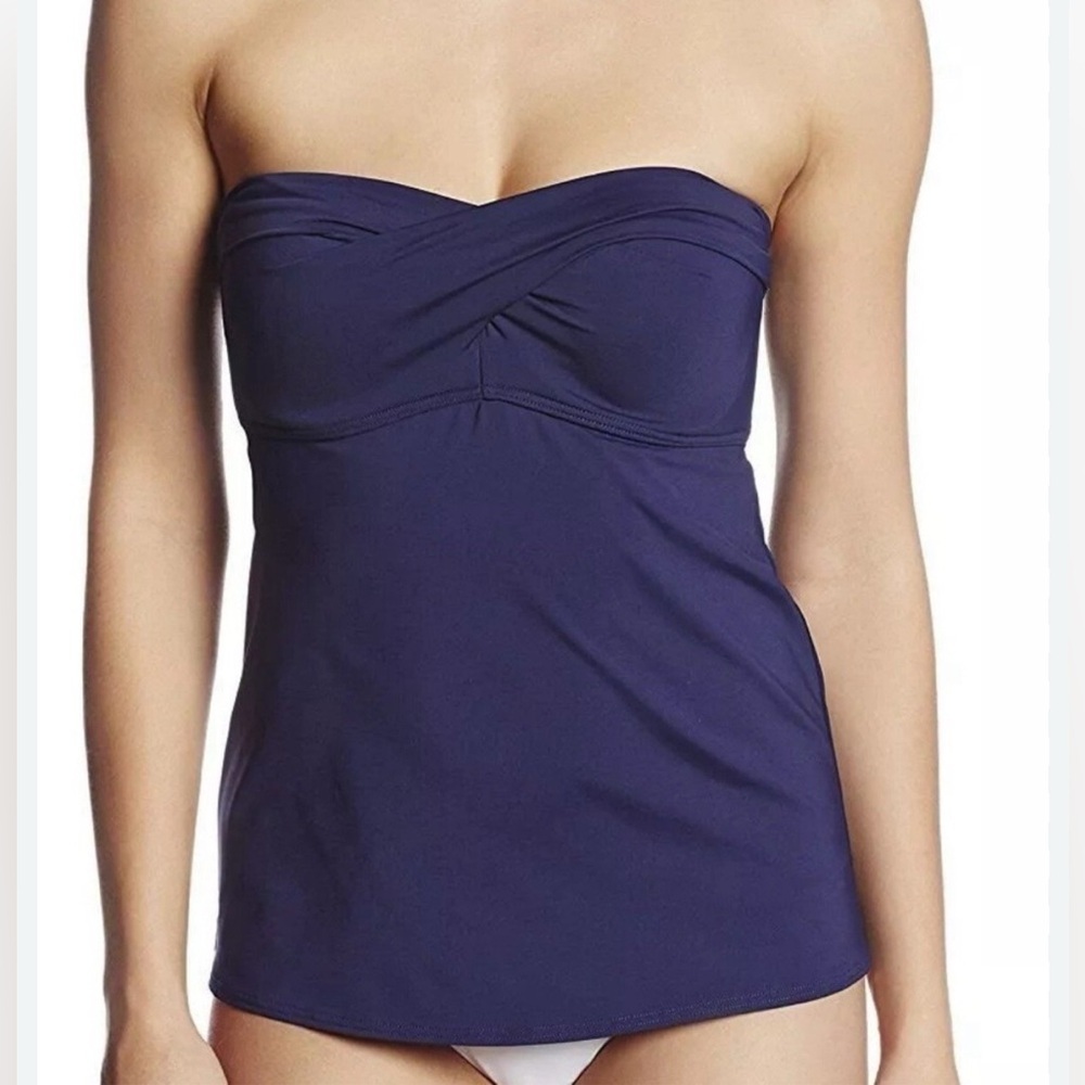 Coco Reef Five Way Bra Navy Blue Versatile Swimsuit Tankini Swim Medium EUC
